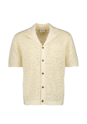 Drôle De Monsieur lace-effect knit short-sleeve shirt - Neutrals