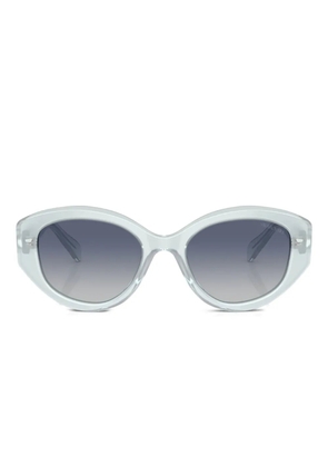 Swarovski Eyewear crystal-embellished oval-frame sunglasses - Blue