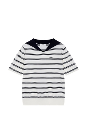 TOMBOY striped sailor-collar sweater - White