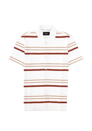 BOSS cotton striped polo shirt - White