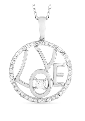 LB Exclusive 14 white gold diamond pendant necklace - Silver