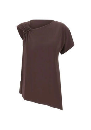 kaos asymmetric gathered blouse - Brown