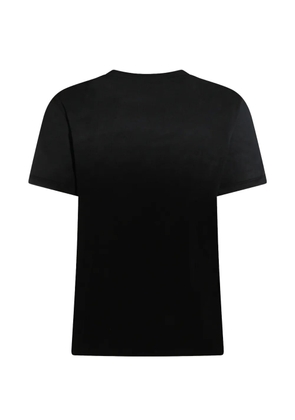 Blumarine rhinestone-logo butterfly-appliqué T-shirt - Black