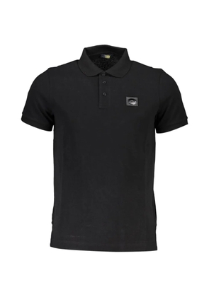 Cavalli Class logo-patch short-sleeve cotton polo shirt - Black