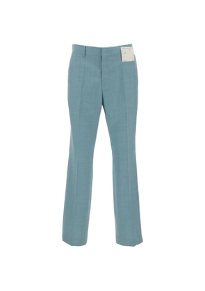 MM6 Maison Margiela frayed-effect signature-stitch trousers - Blue