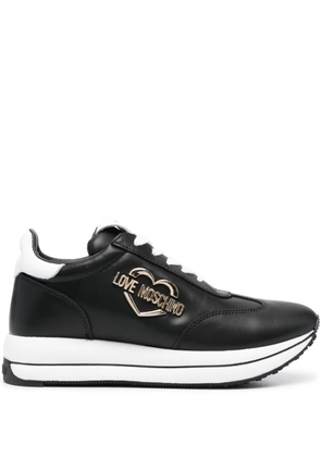 Love Moschino logo-plaque low-top sneakers - Black