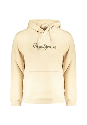 Pepe Jeans script-logo cotton hoodie - Neutrals