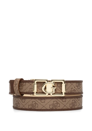 GUESS USA logo buckle pattern belt - Neutrals