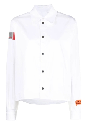 Heron Preston logo-patch cotton shirt - White