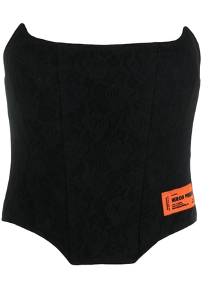 Heron Preston logo-patch corset top - Black