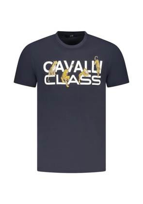 Cavalli Class leopard-print logo T-shirt - Blue