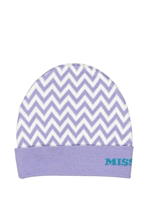 Missoni zigzag-knit beanie hat - Purple