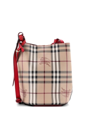 Burberry Pre-Owned Lorne Haymarket Coated Canvas Small bucket bag - Neutrals