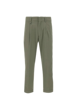 Paolo Pecora pleated turned-up trousers - Green
