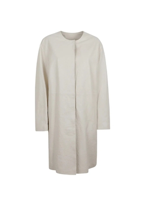 Loulou Yari ostrich-effect leather coat - Neutrals