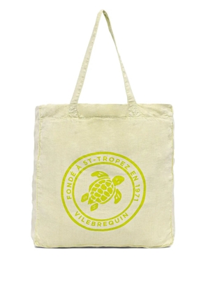 Vilebrequin turtle-print linen beach bag - Neutrals