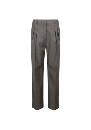 Loulou Sbiru pleated straight-leg trousers - Brown