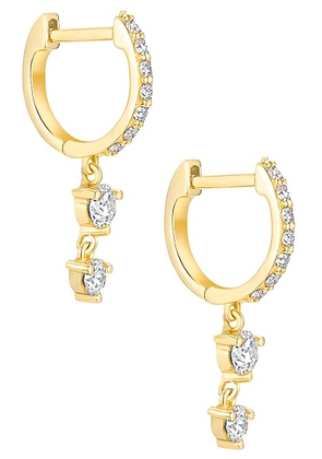 Carbon & Hyde Stardust Drop Huggies Earring in 14k Yellow Gold - Metallic Gold. Size all.