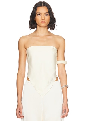 Enza Costa Fluid Twill Scarf Top in Antique Cream - Cream. Size all.