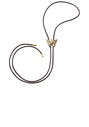 CHAN LUU Butterfly Cord Necklace in Jasper - Brown. Size all.