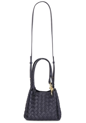 Bottega Veneta Small Parachute Bag in Midnight & Muse Brass - Navy. Size all.
