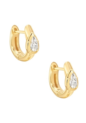 Carbon & Hyde Pear Solis Chubby Huggie Earrings in 14k Yellow Gold - Metallic Gold. Size all.