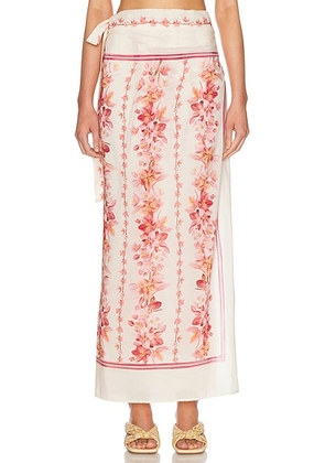 Agua by Agua Bendita Lavanda Midi Pareo in Cauca - Cream. Size all.