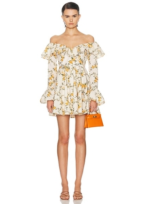 Agua by Agua Bendita Verso Mini Dress in Valle - White. Size XS (also in M, L).