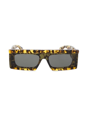 ALAÏA Cut Rectangular Sunglasses in Havana & Grey - Brown. Size all.