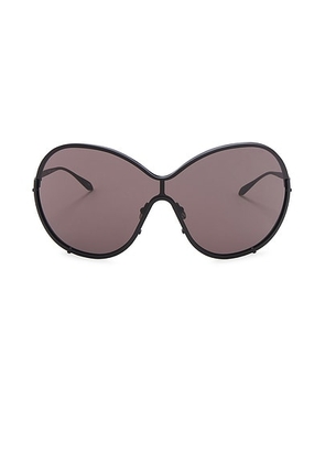 ALAÏA Icone Mask Sunglasses in Black & Grey - Black. Size all.