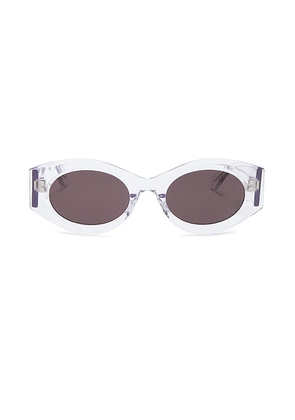 ALAÏA Oval Sunglasses in Crystal & Grey - Light Grey. Size all.