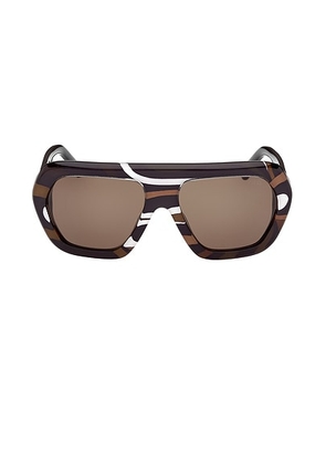 Emilio Pucci Geometric Sunglasses in Brown - Brown. Size all.