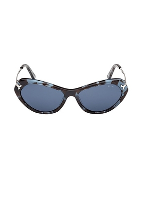 Emilio Pucci Cat Eye Sunglasses in Brown & Blue - Blue. Size all.