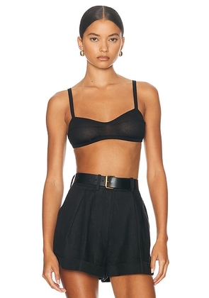 Helsa Justin Knit Bra in Black - Black. Size XXS (also in XS, S, M, L, XL).