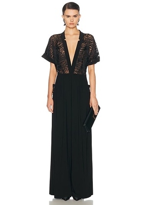 Norma Kamali Geralyn Short Sleeve Jumpsuit in Black - Black. Size XS (also in S, M).
