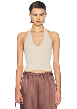 NILI LOTAN Britt Halter Top in Wheat - Neutral. Size XS (also in S, M, L, XL).