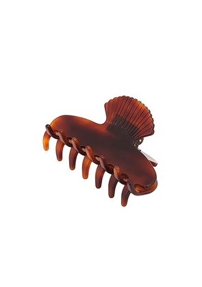 SOPHIE BUHAI Small Fan Shell Hair Claw in Tortoise - Cognac. Size all.