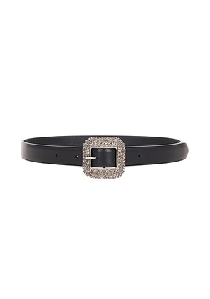 Saint Laurent Boucle Carree Fine Ceinture Belt in Black & Cristal - Black. Size 80 (also in 65, 70, 75, 85).
