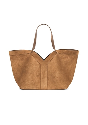 Saint Laurent Small Y Tote Bag in Orange Caramel Cognac - Brown. Size all.