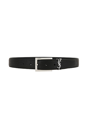Saint Laurent Carree Passant Cassandre Ceinture Boucle Belt in Nero - Black. Size 65 (also in 70, 75, 80, 90, 95, 100).