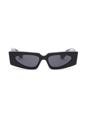 Valentino Garavani Vain Bold Rectangular Sunglasses in Black & Grey - Black. Size all.