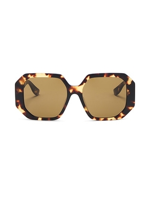 Valentino Garavani Vain Bold Geomectrical Sunglasses in Havana & Brown - Brown. Size all.