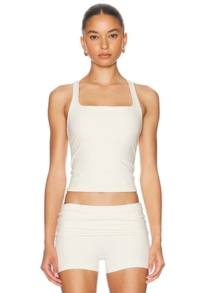 437 The Contour Tank Top in Cream - Cream. Size XS (also in S, M, L, XL).