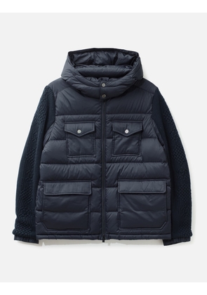 Down Jacket With Cable Sleeves