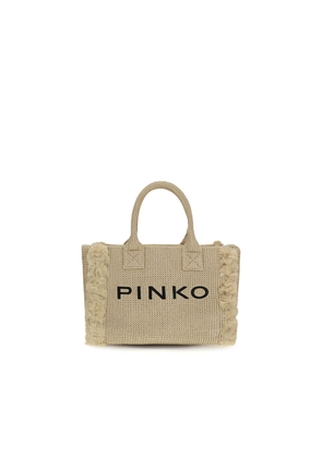 PINKO Beige Raffia Shoulder Bag