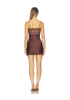 GUIZIO x REVOLVE Nova Slip Mini Dress in Brown. Size S. Also in M, L.