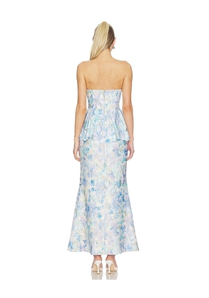 ELLIATT Kalissa Peplum Gown in Baby Blue. Size S. Also in M, XL.
