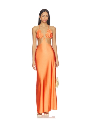 BOAMAR Ochre Long Dress in Orange. Size S. Also in XS, M, L.