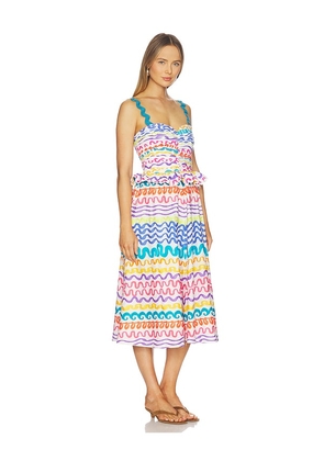 CeliaB Serpentine Dress in White,Blue. Size XS. Also in S, M, L, XL.