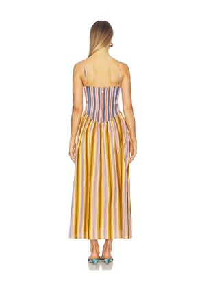 CeliaB Duku Dress in Burnt Orange,Teal. Size XS. Also in S, XL.